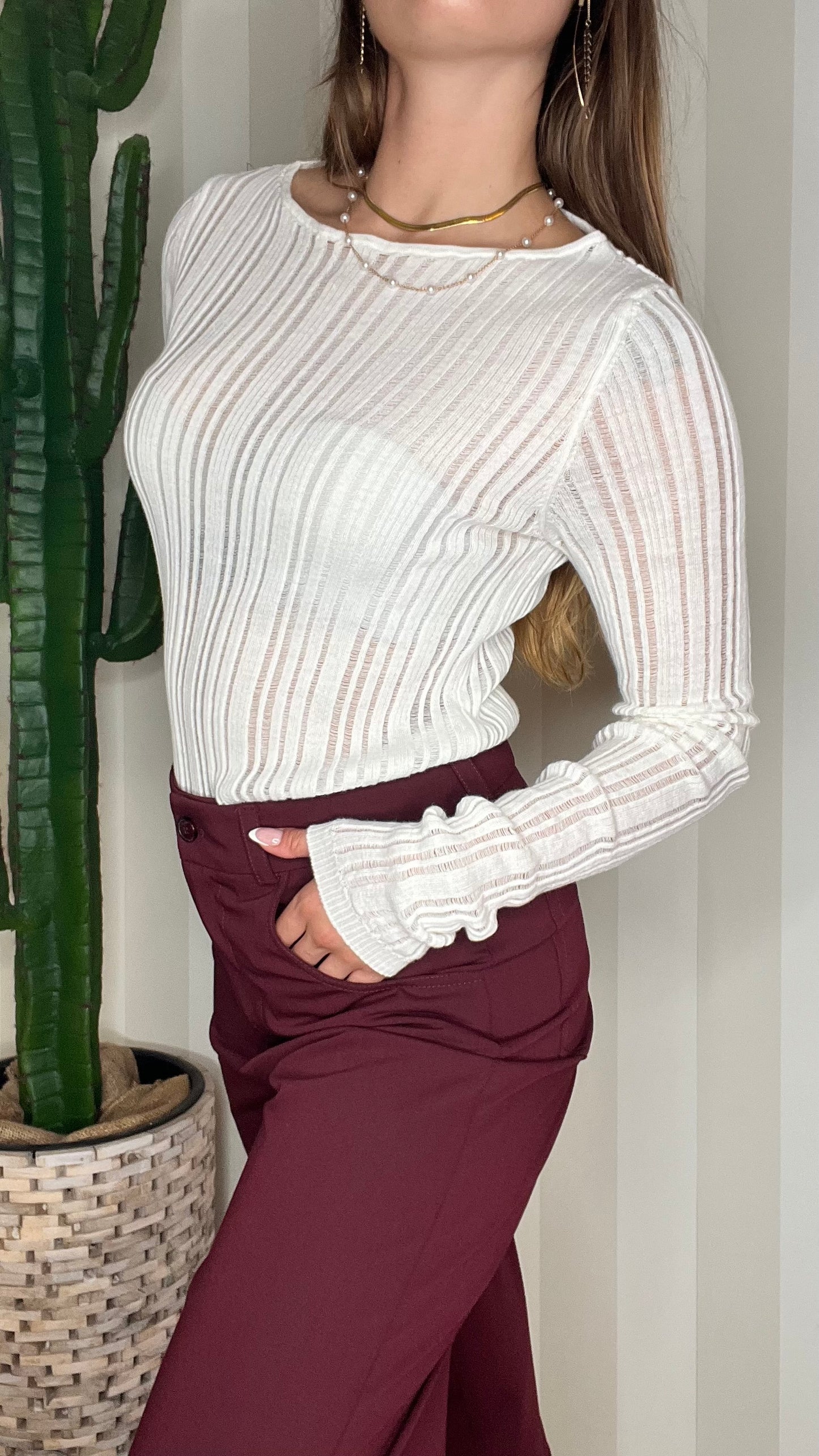 MAGLIA A COSTINE IN LANA,SOALLURE.