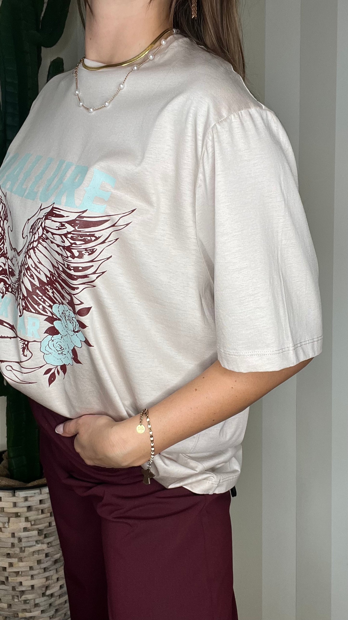 T-SHIRT IN COTONE CON STAMPA ALI