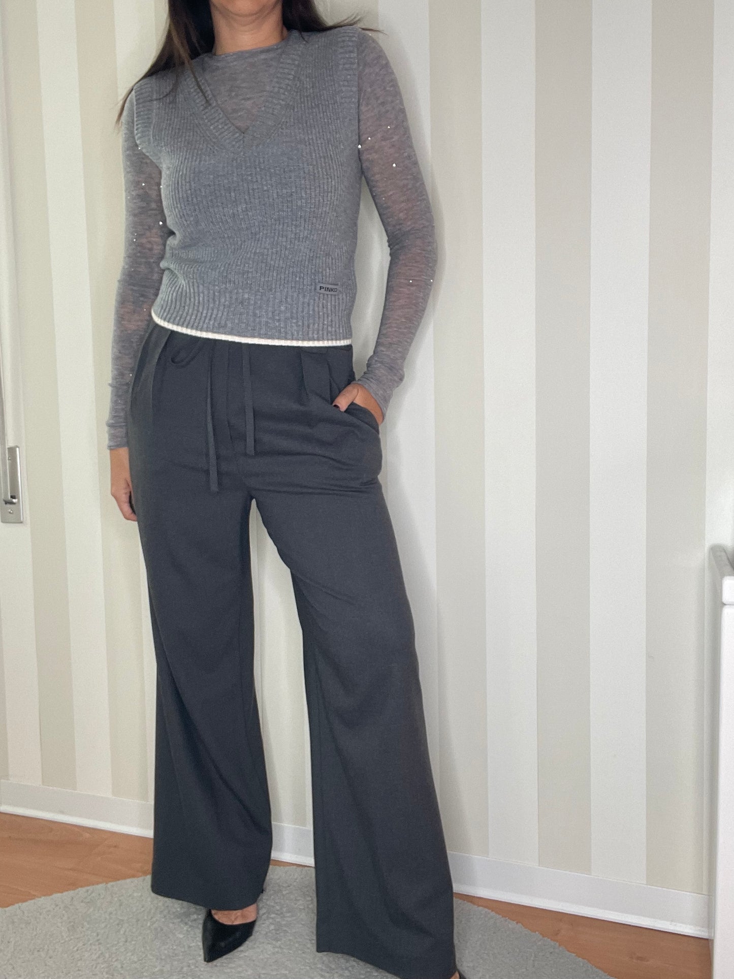 PANTALONI AMPI CON COULISSE MÉLANGE,SO ALLURE.