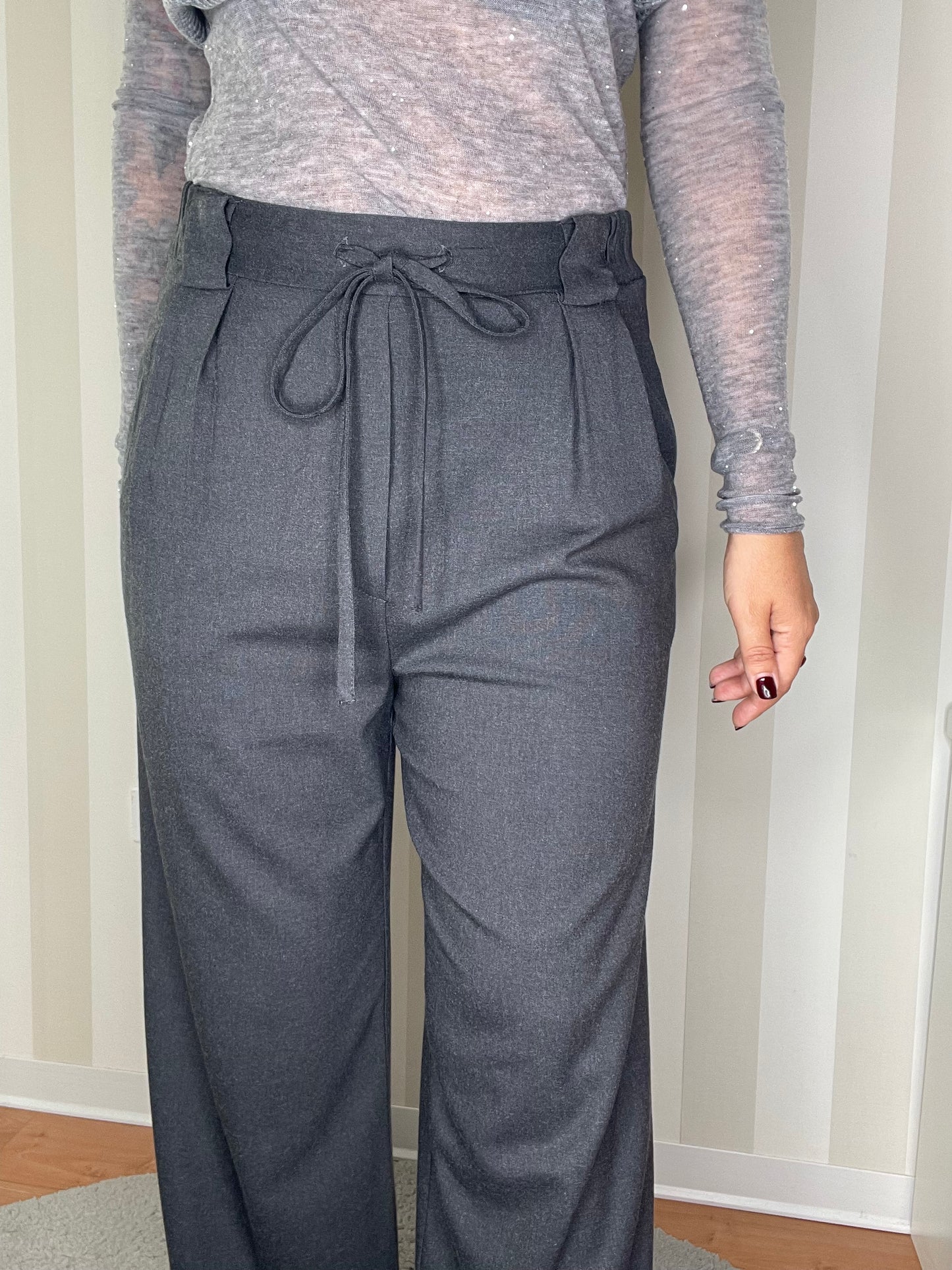 PANTALONI AMPI CON COULISSE MÉLANGE,SO ALLURE.