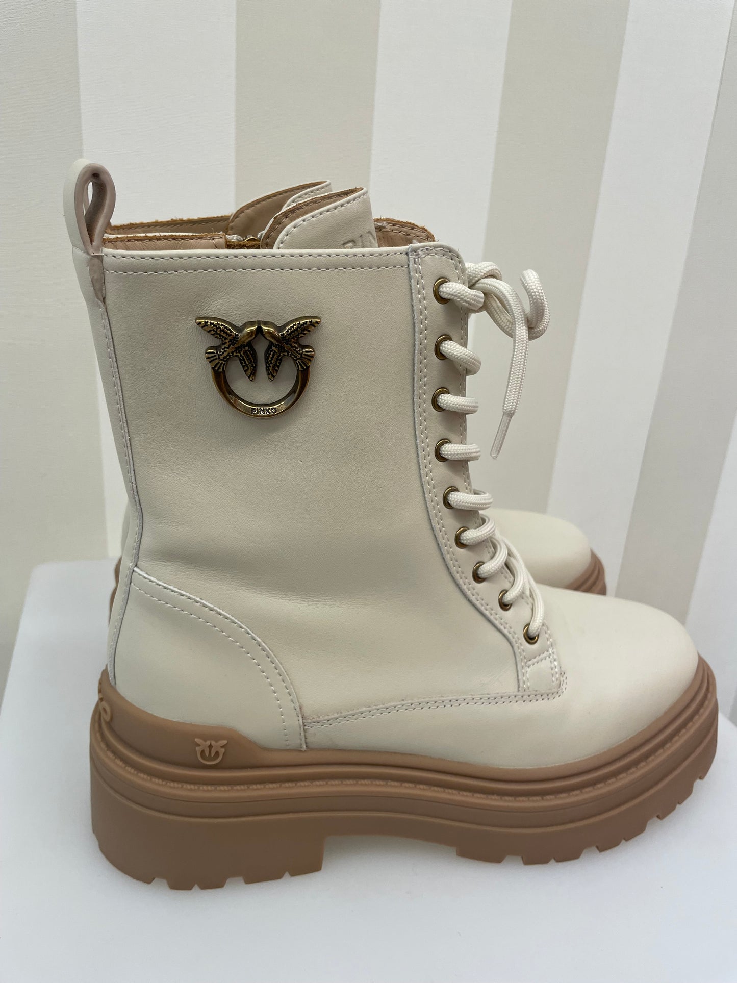 Anfibi con logo in metallo PINKO