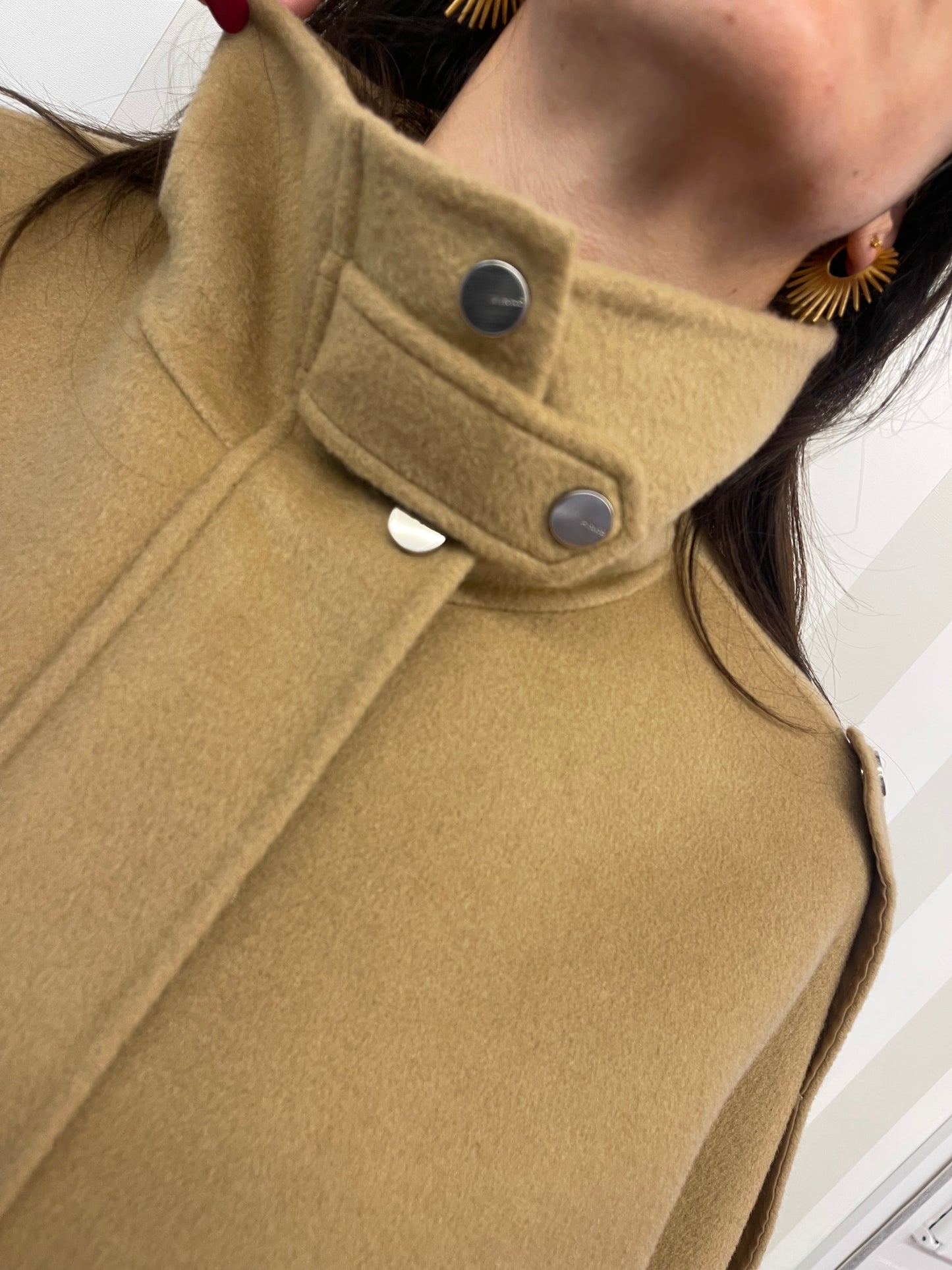 Caban in panno double con collo alto,PINKO