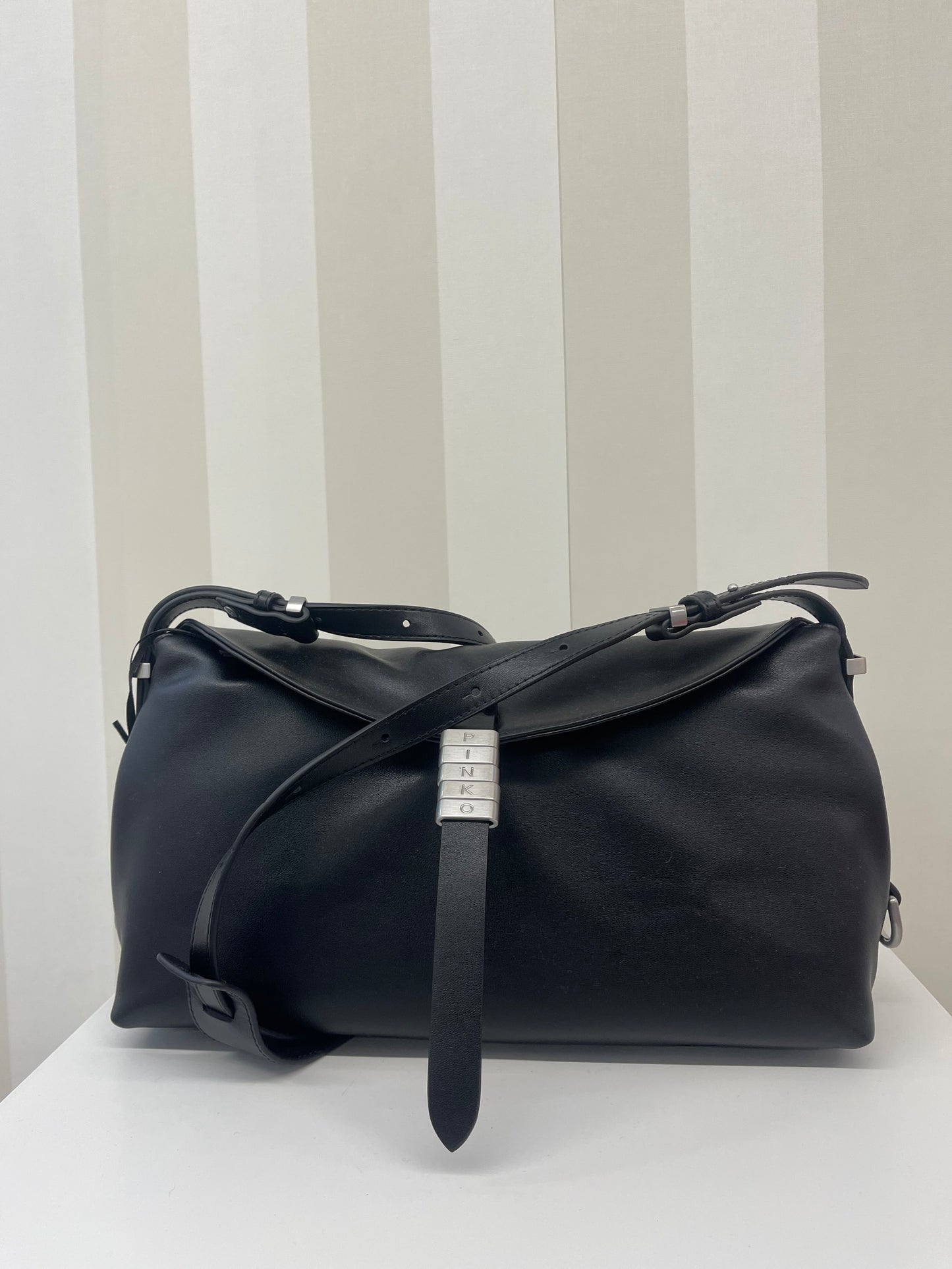 Borsa a spalla Saddle Bag Baguette media in pelle,PINKO.