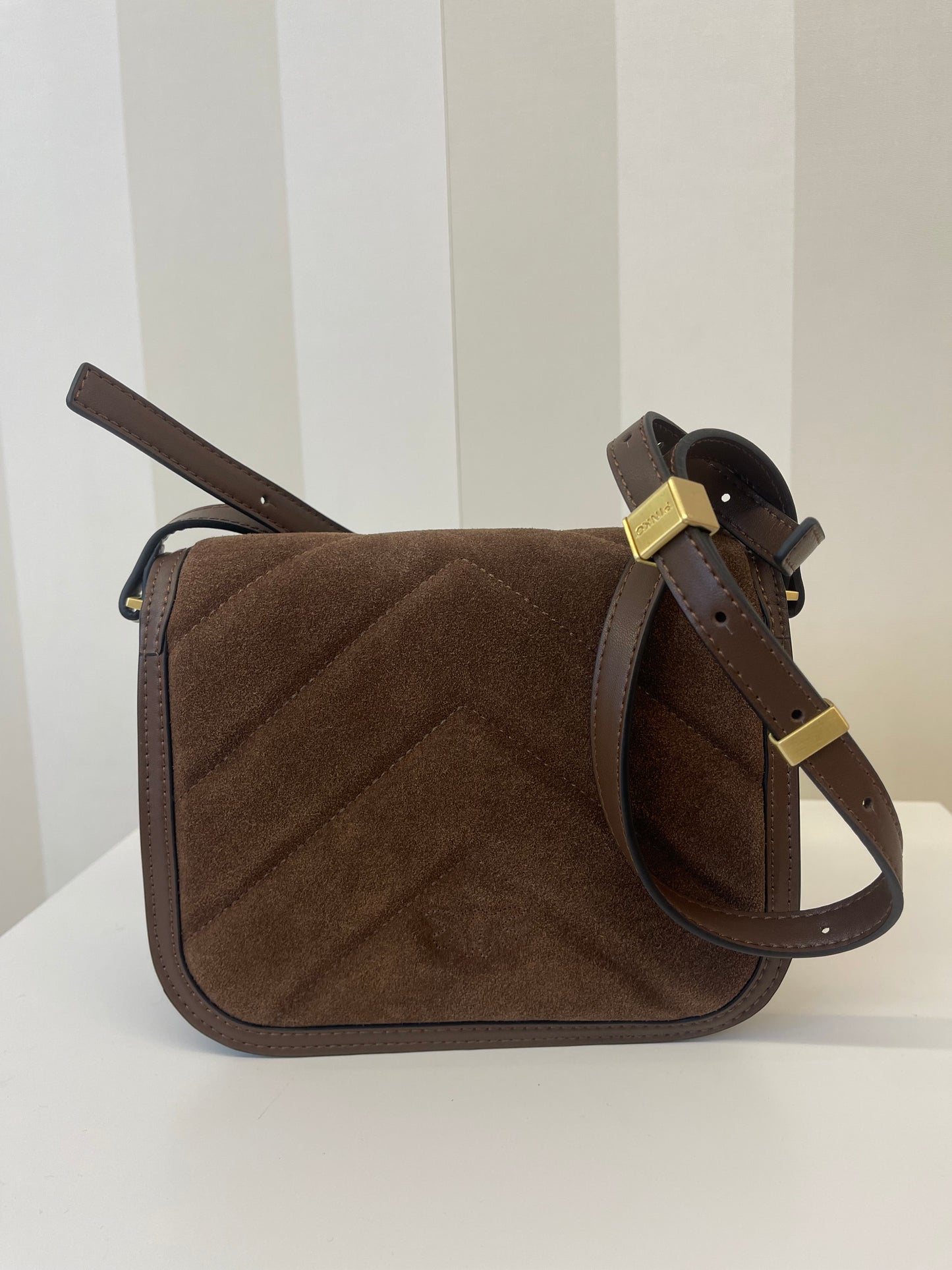 Borsa a spalla piccola Mini Love Bag Box in pelle scamosciata,PINKO.