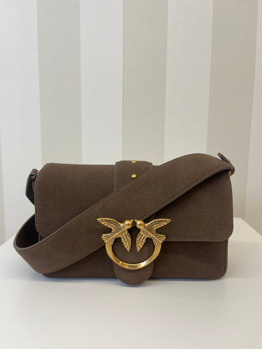 Borsa in suede testa di moro,PINKO.