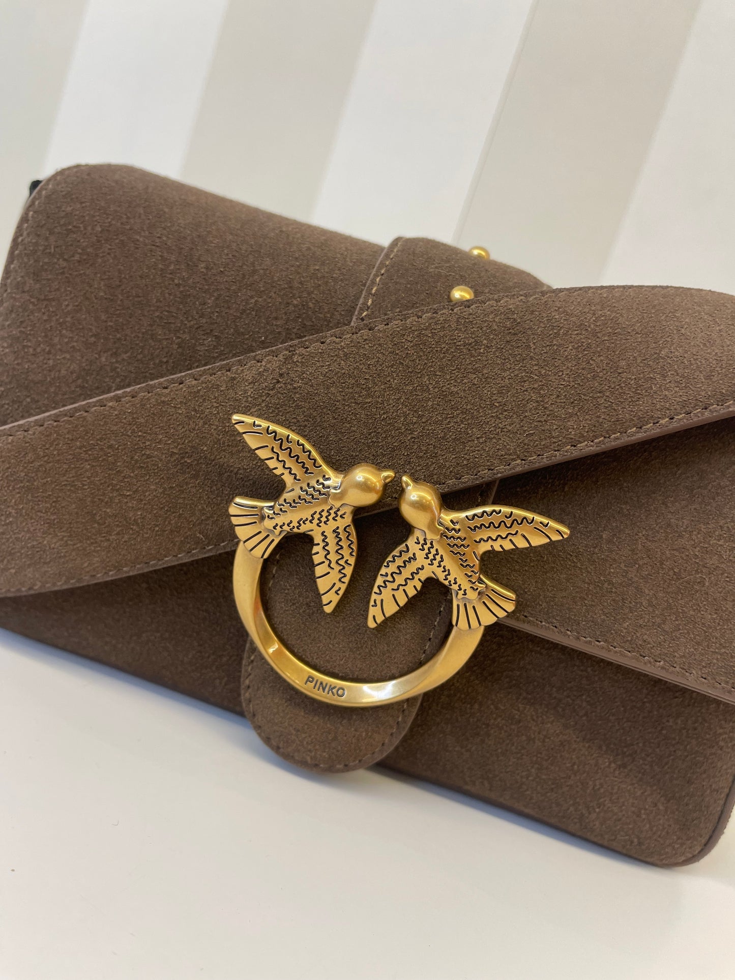 Borsa in suede testa di moro,PINKO.