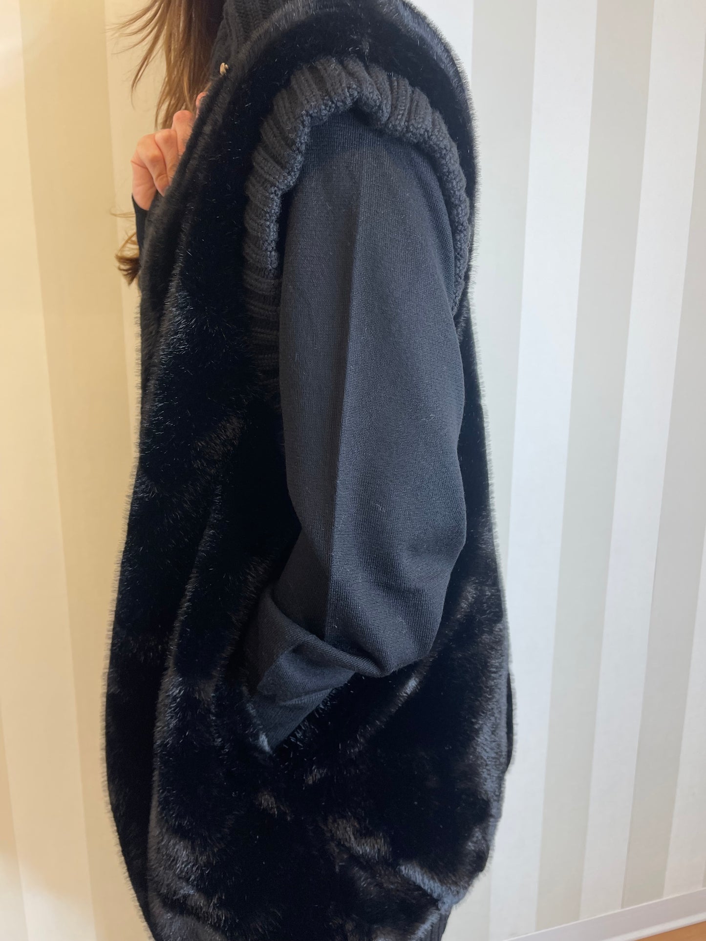 Gilet lungo effetto pelliccia,PINKO.