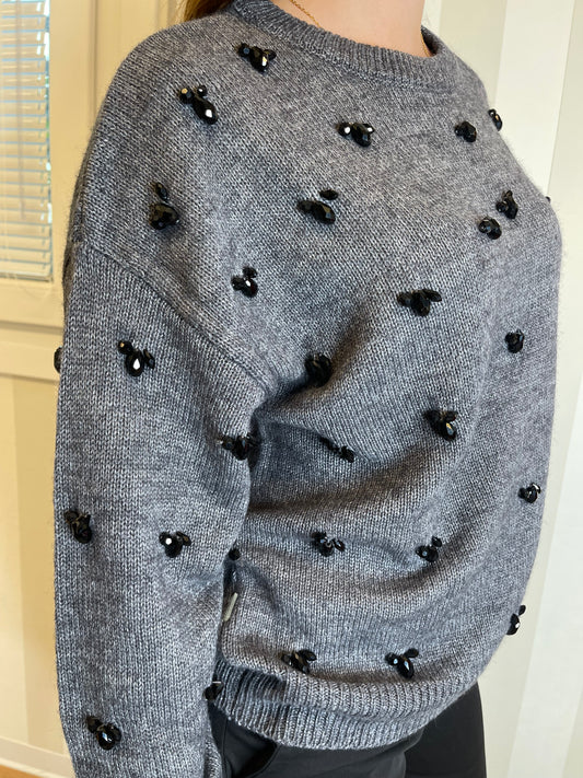 Maglione grigio con dettagli neri,JIJIL.