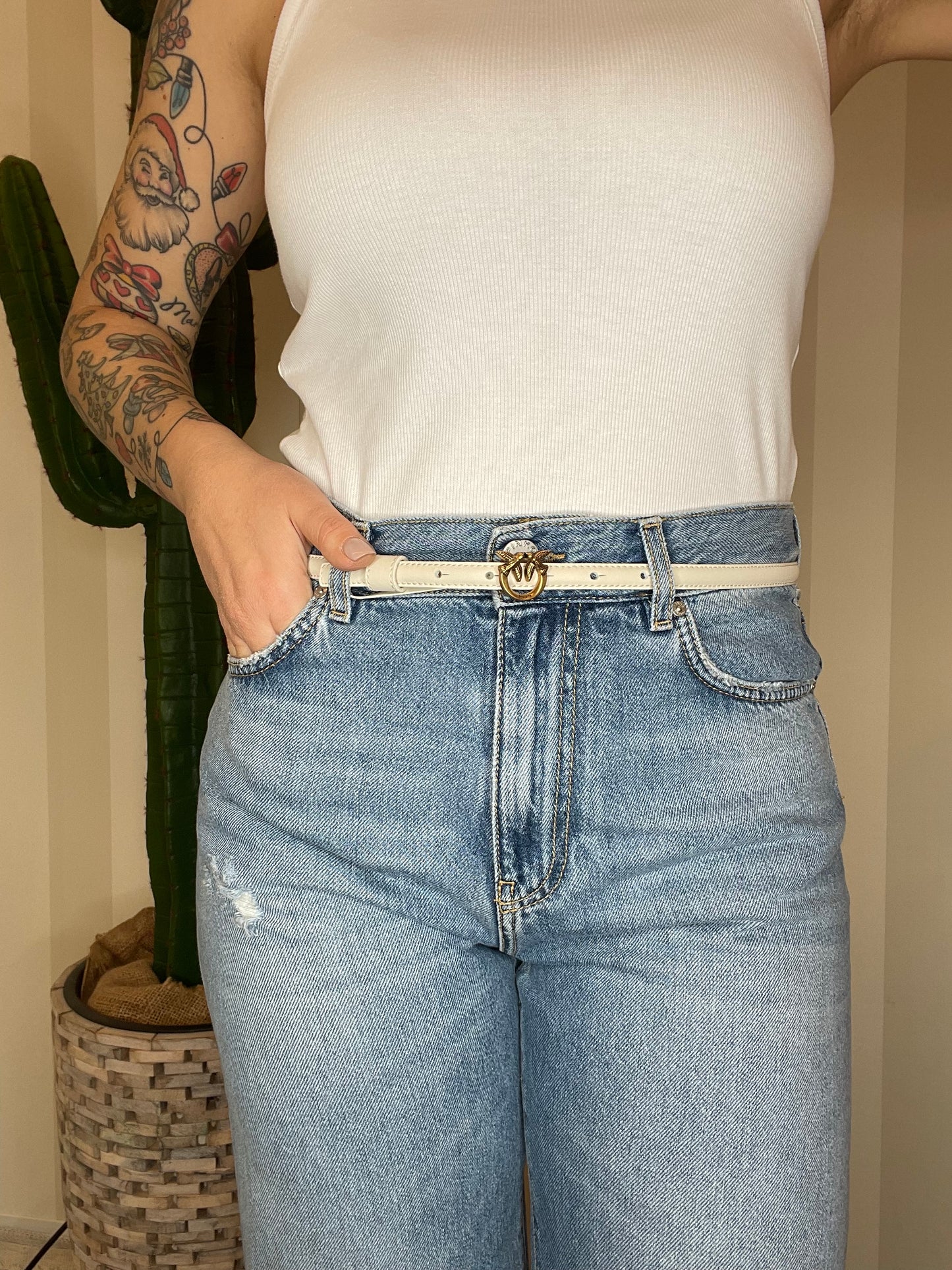 Cintura sottile fibbia Love Birds 1cm