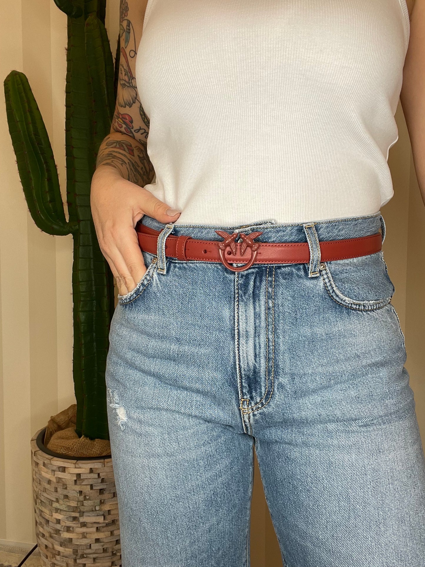 Cintura con fibbia colorata 3cm