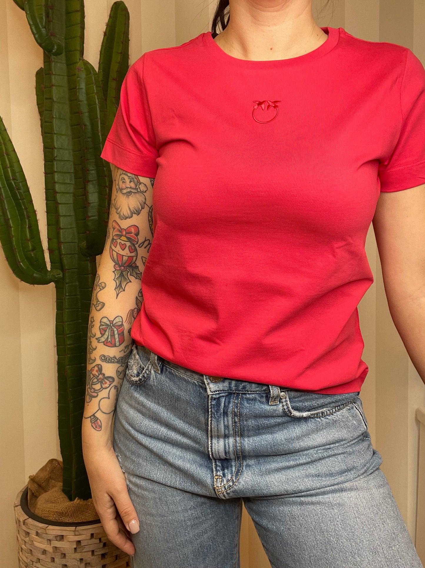 T-shirt Pinko maniche corte logo ricamato