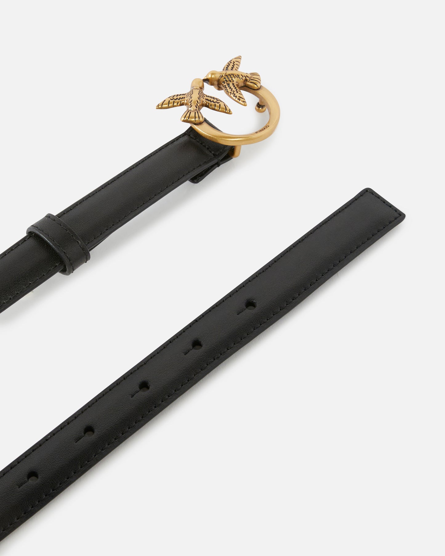 Cintura sottile Love Birds in pelle 2cm