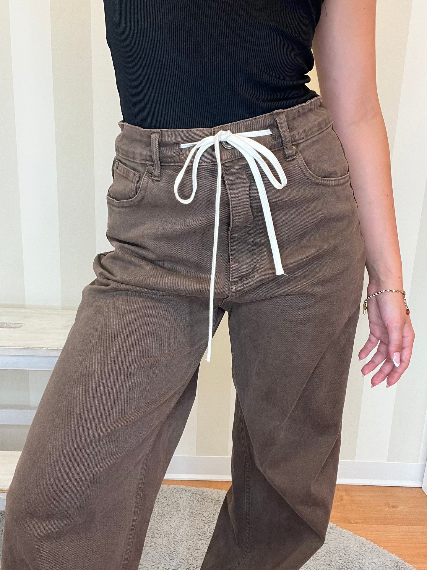 WIDE FIT GABARDINE TROUSERS,FRONT STREET 8.