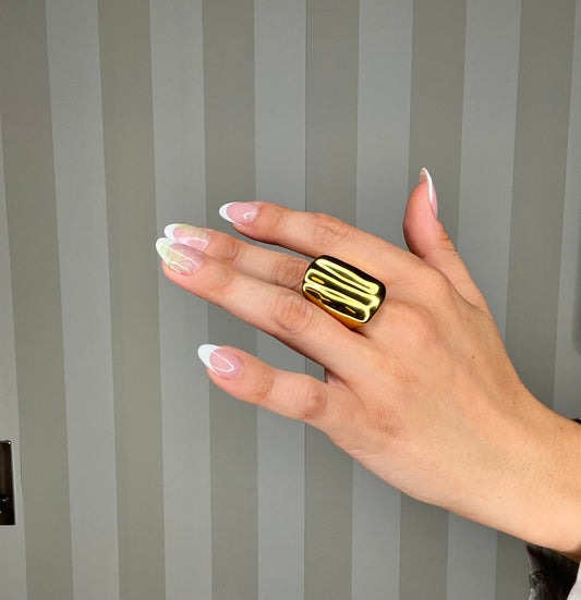 ANELLO OVER IRREGULAR ACC.INO. ORO,NALÌ