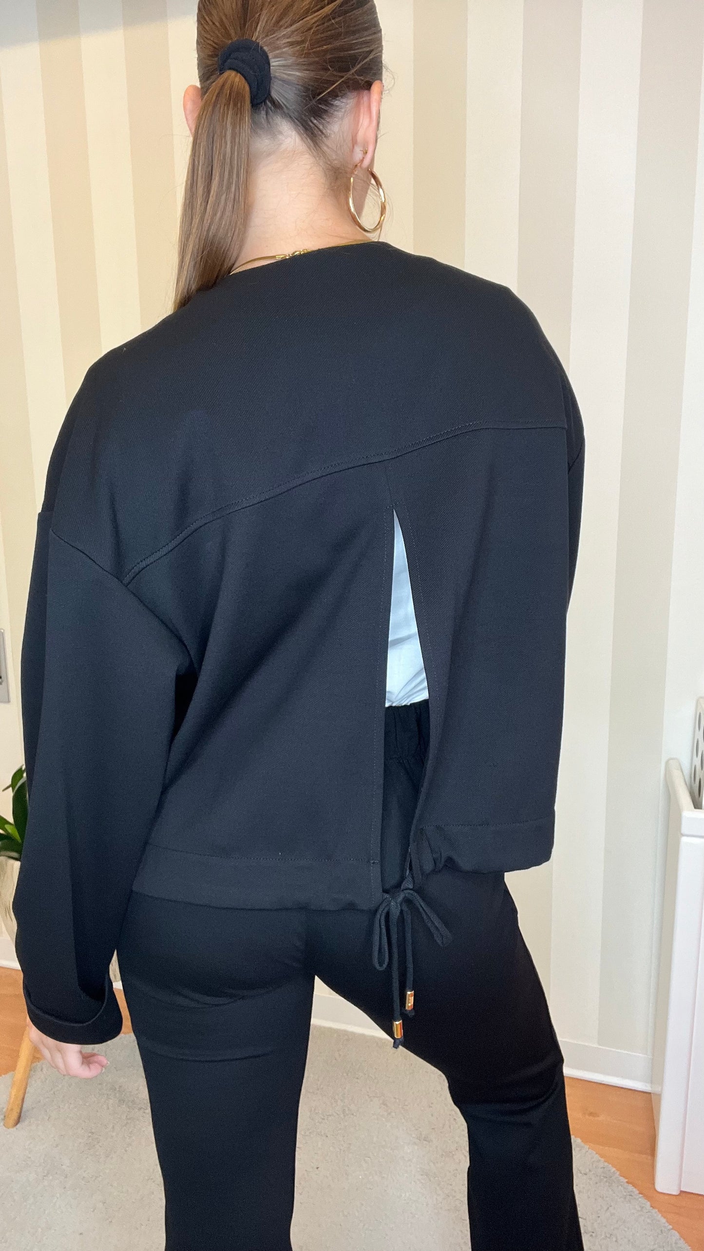 GIACCA CORTA IN TESSUTO TINTA UNITA,JIJIL.