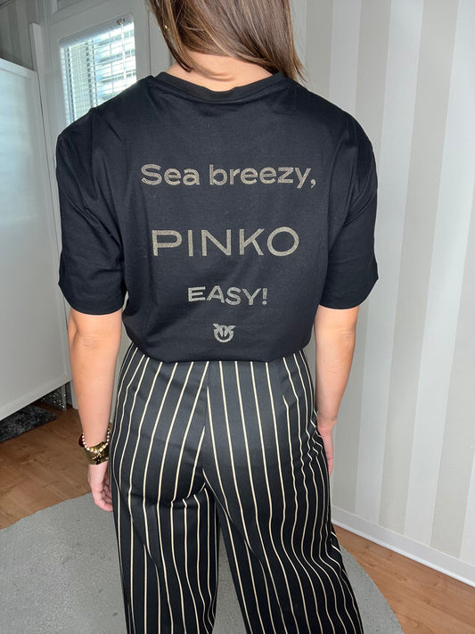 T-shirt logo strass,PINKO.