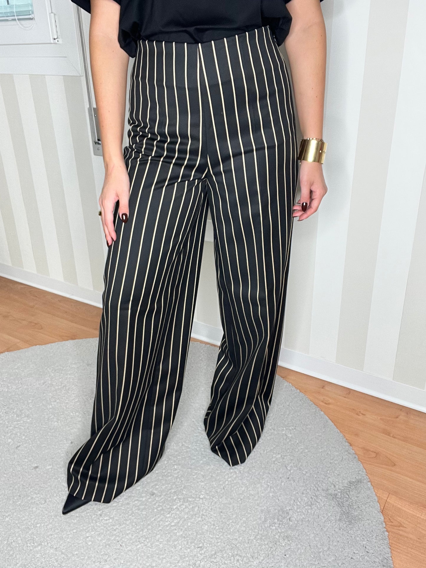 PANTALONE GESSATO A PALAZZO,JIJIL.