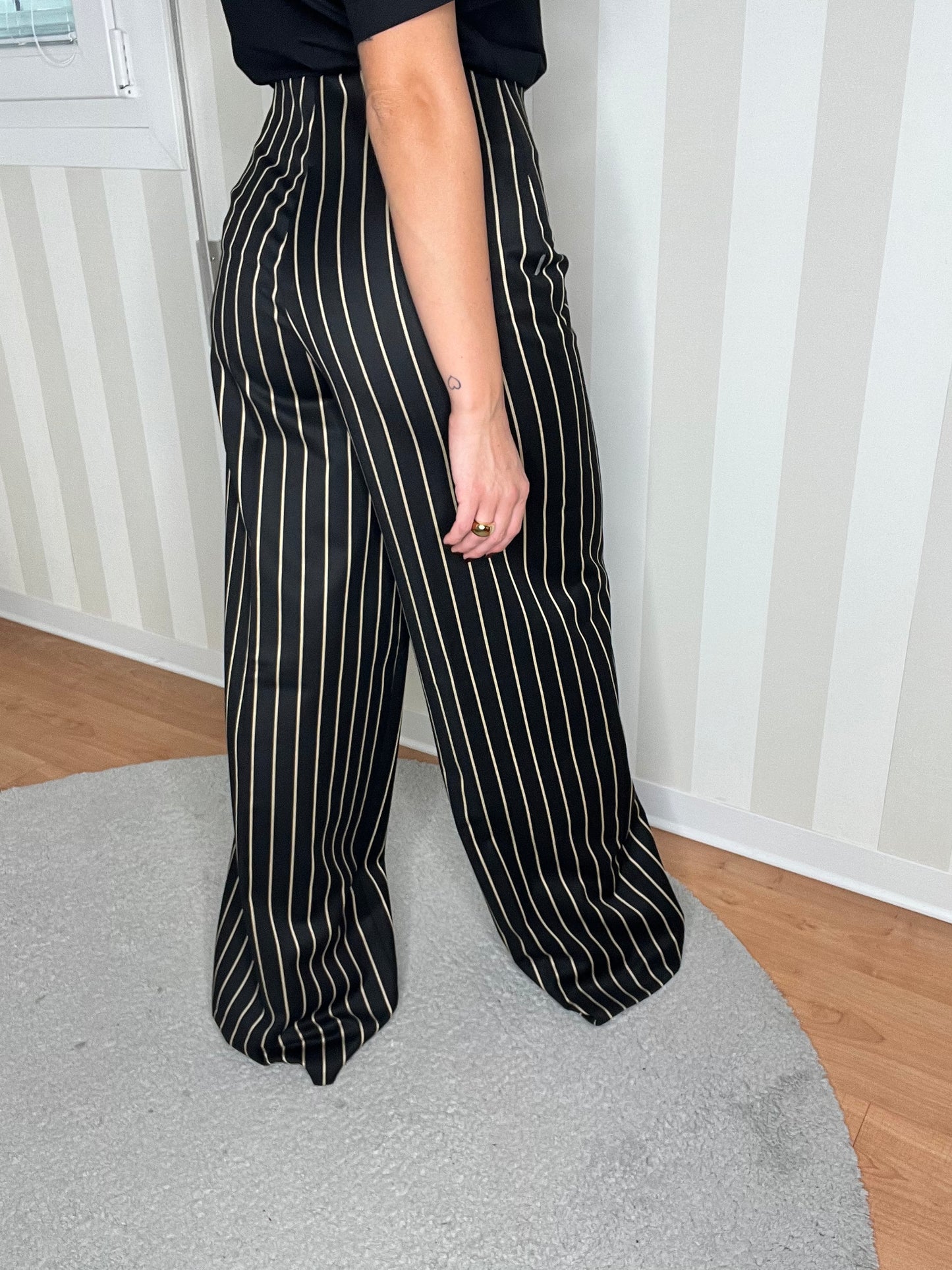 PANTALONE GESSATO A PALAZZO,JIJIL.