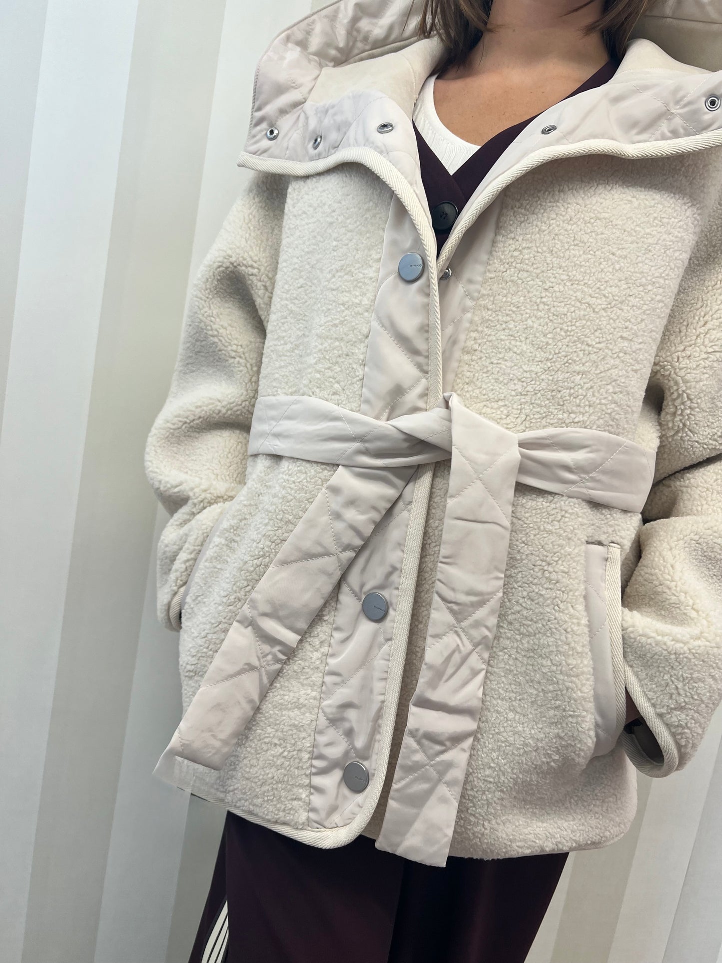 Caban corto effetto teddy,PINKO.