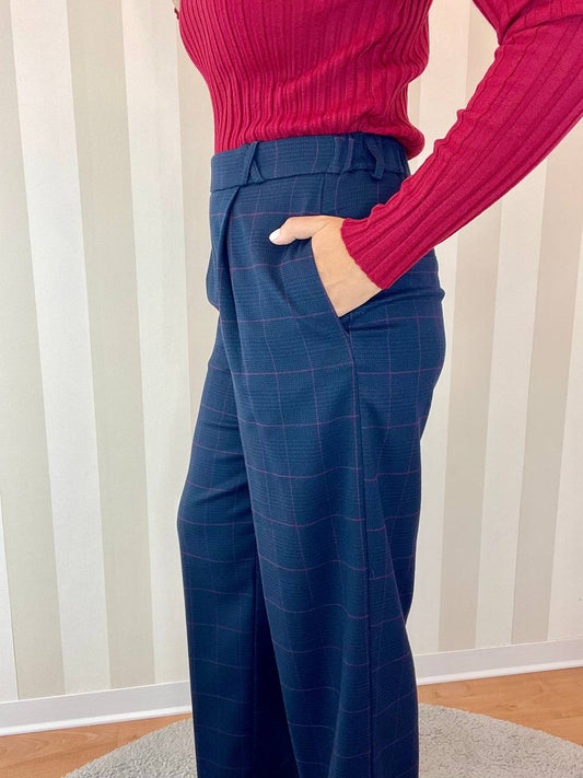 Pantalone a Palazzo con elastico in Vita Check SoAllure