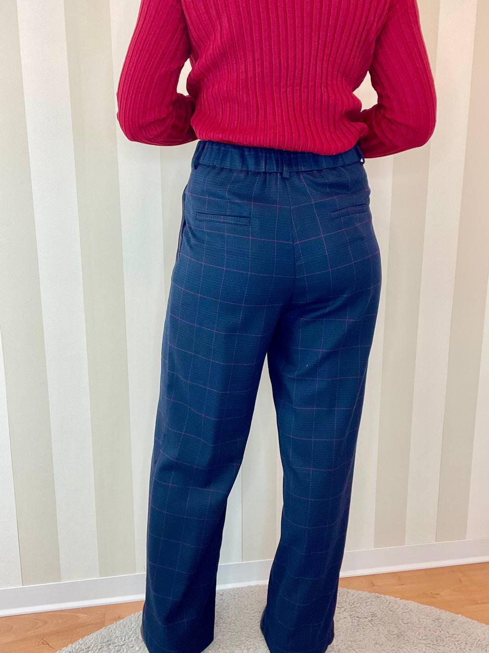 Pantalone a Palazzo con elastico in Vita Check SoAllure