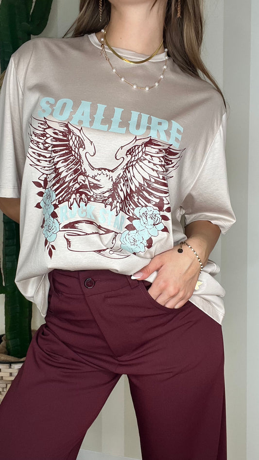 T-SHIRT IN COTONE CON STAMPA ALI