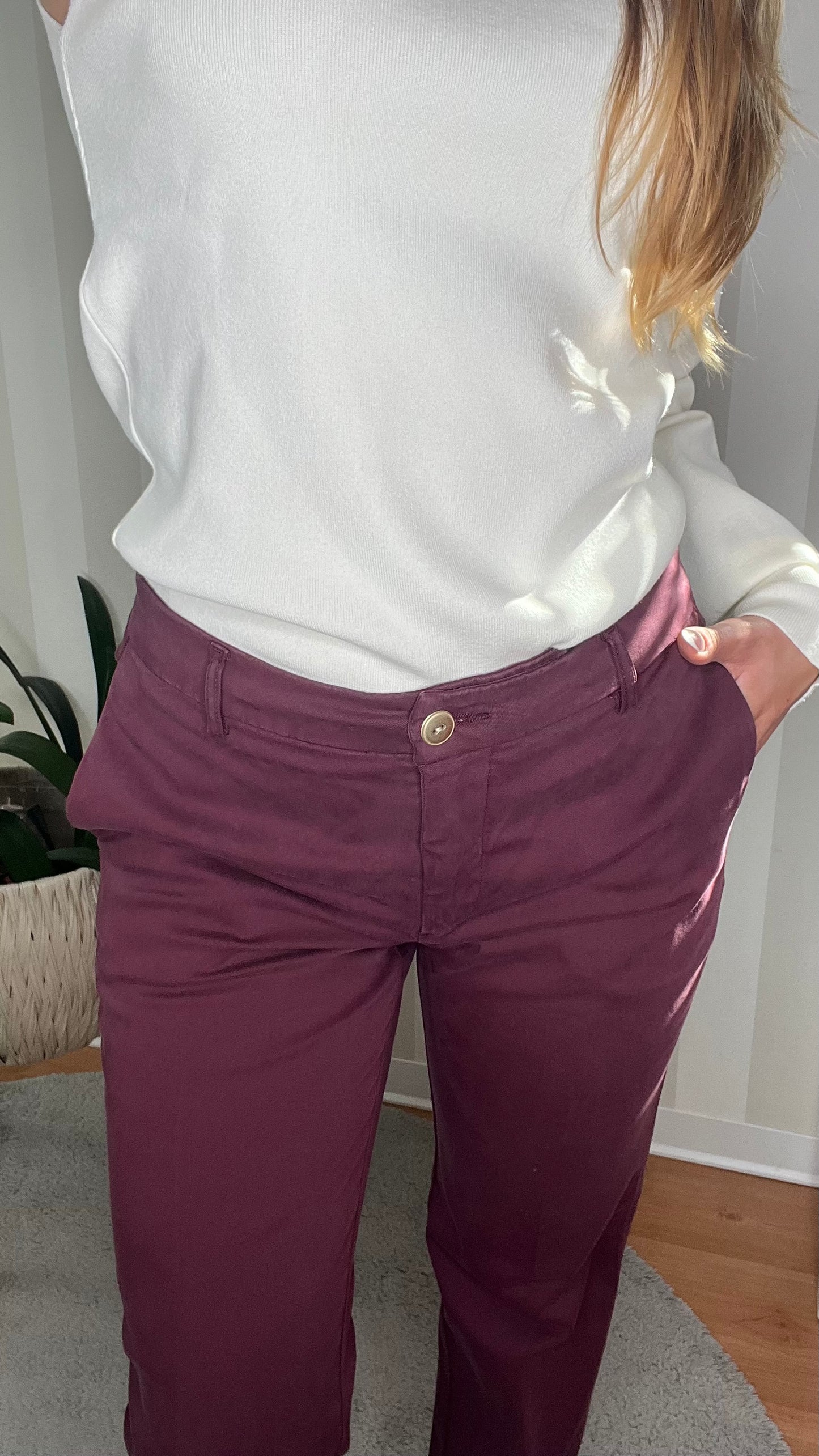 Pantalone flare bordeaux,40weft.