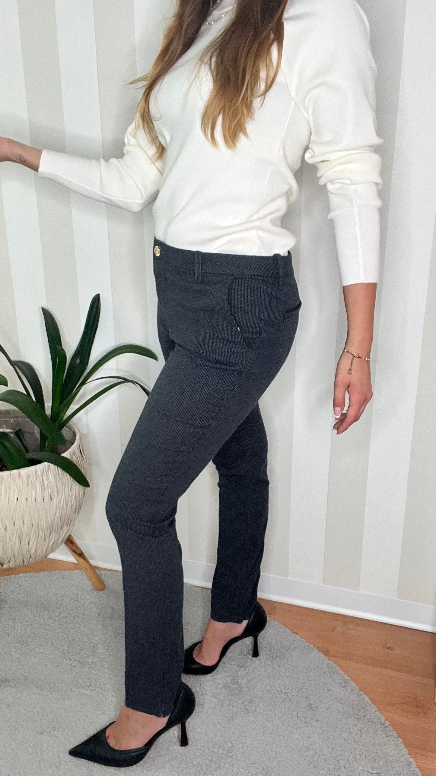 Pantalone skinny grigio,40weft.