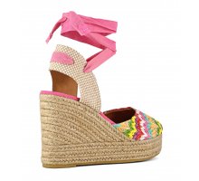 Sandali con zeppa plateau in Tessuto Colors Of California