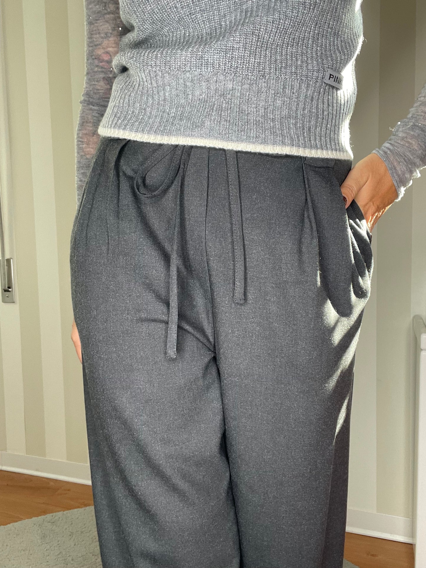 PANTALONI AMPI CON COULISSE MÉLANGE,SO ALLURE.