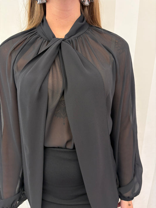 ABITO CORTO IN JERSEY E GEORGETTE,SOALLURE.