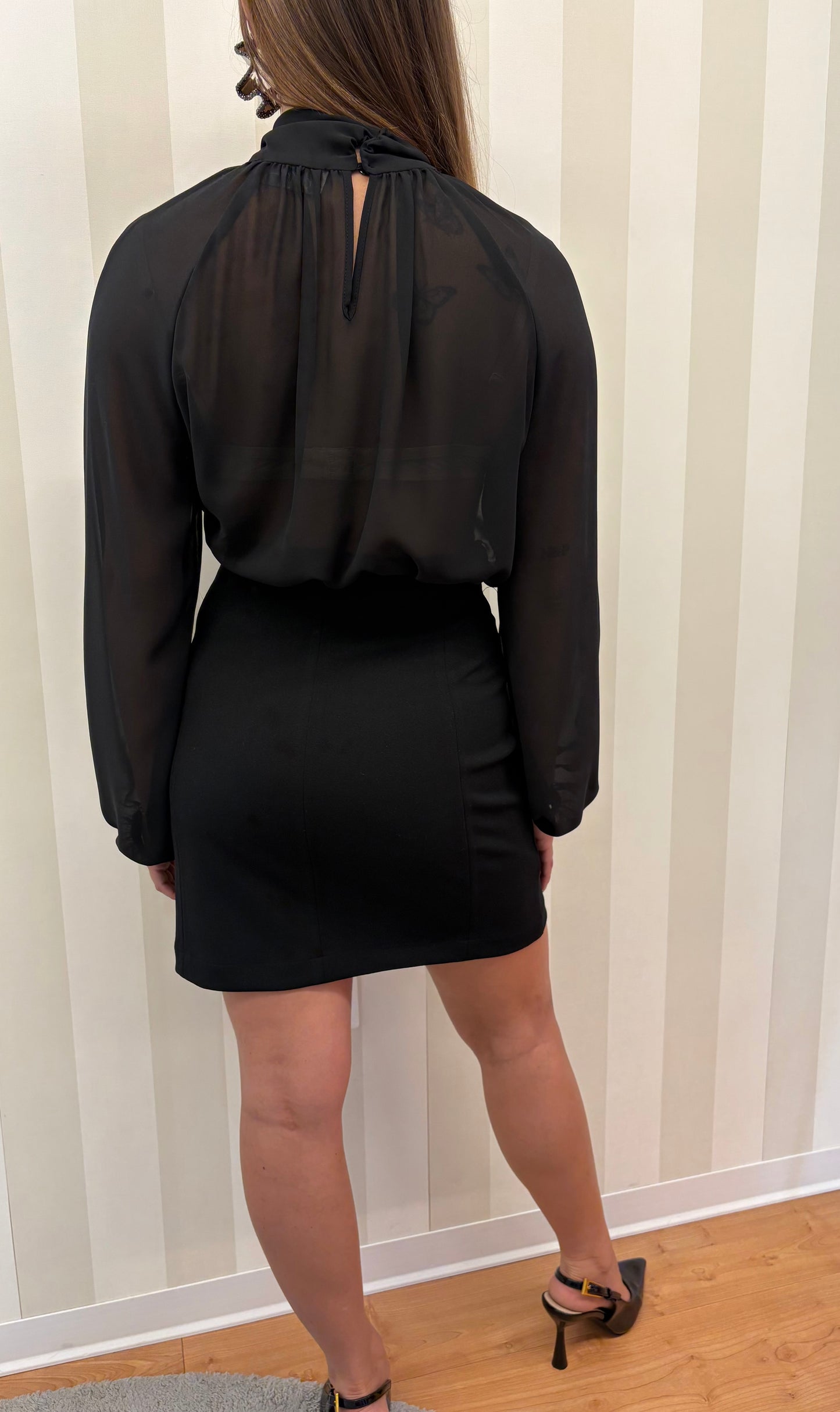 ABITO CORTO IN JERSEY E GEORGETTE,SOALLURE.