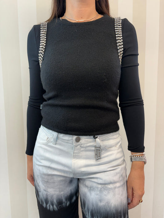 Gilet nero brillantini,JIJIL.