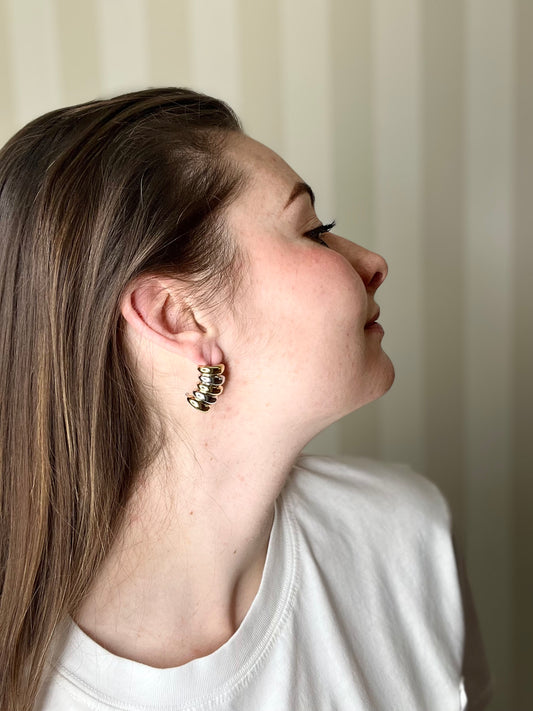 EARCUFF SPIRALE OVER ORO/ARGENTO,NALÌ.