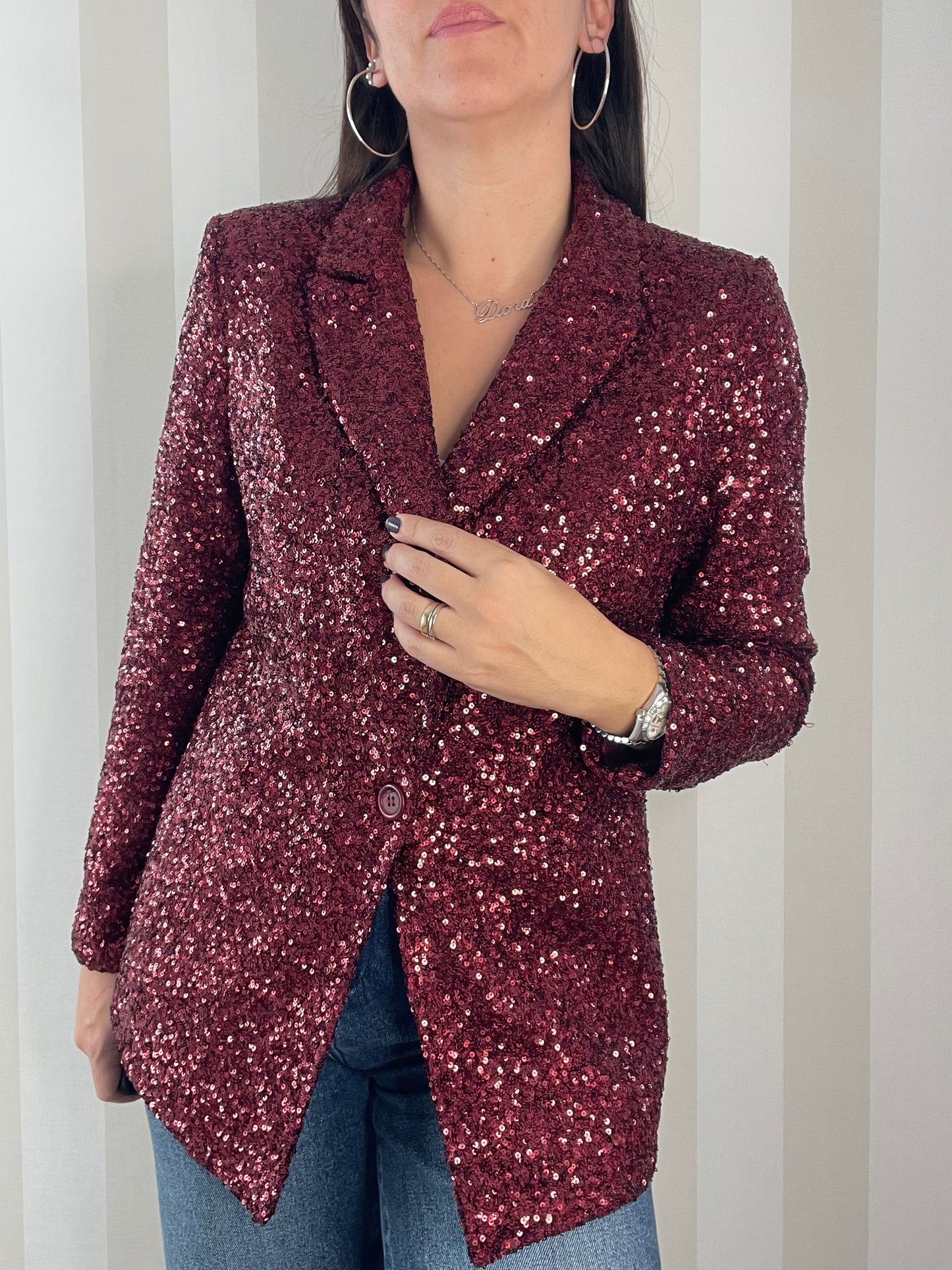 Giacca Slim con Paillettes Soallure