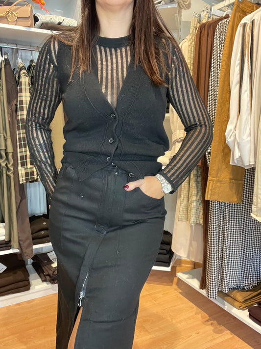 Gonna in denim White sand