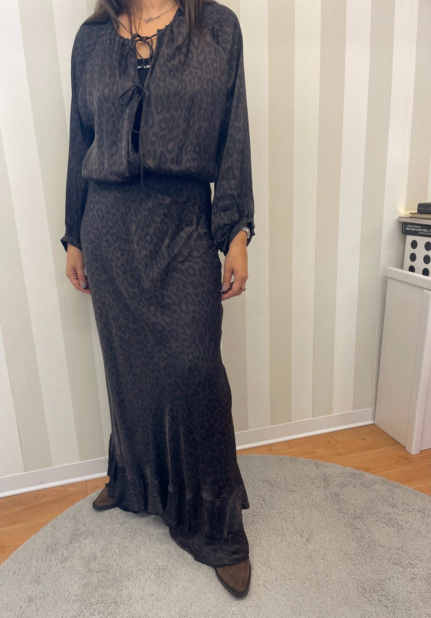 ABITO FLUIDO IN VISCOSA ANIMALIER,SOALLURE.