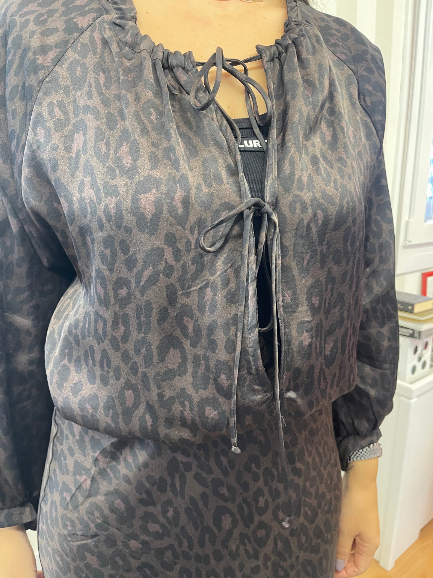 ABITO FLUIDO IN VISCOSA ANIMALIER,SOALLURE.