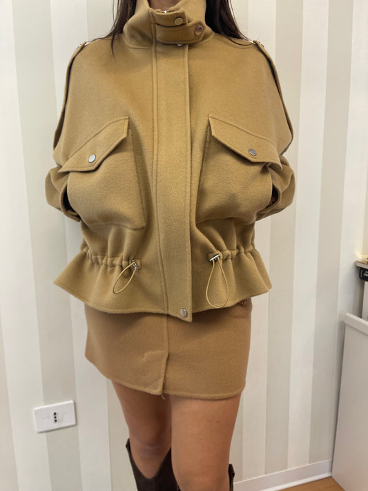 Caban in panno double con collo alto,PINKO