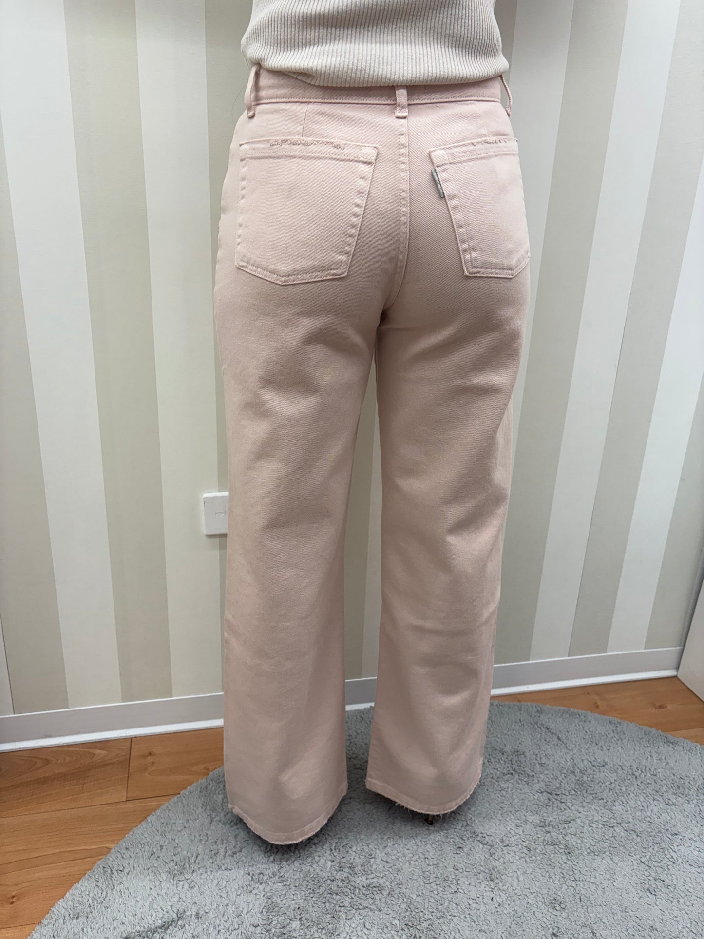 PANTALONI CON STRASS IN BULL,SOALLURE.