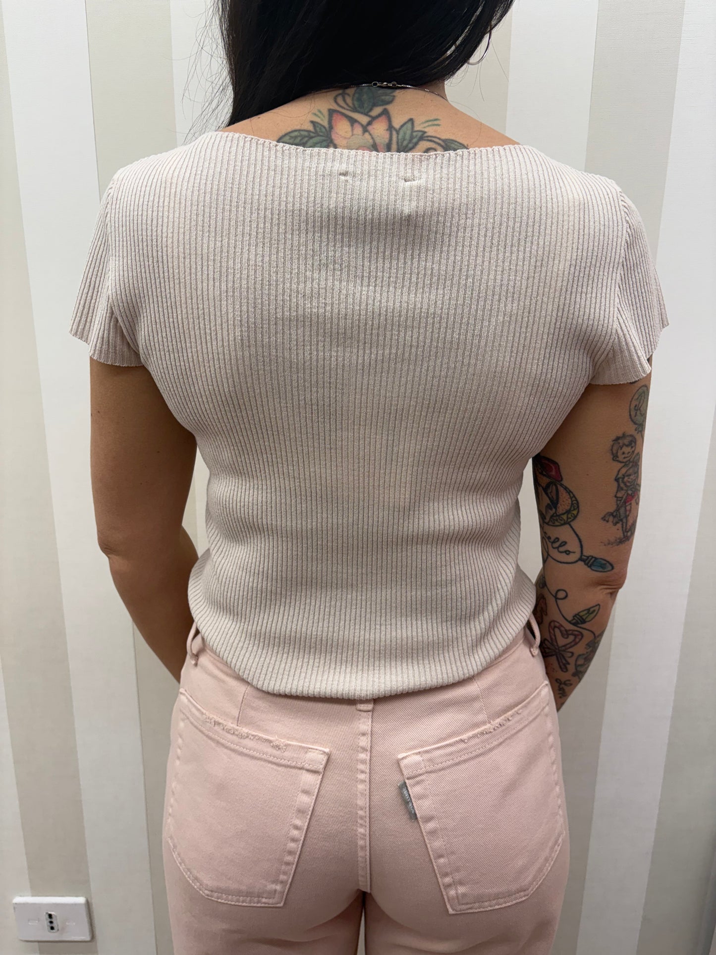 Top in maglia a costine,SOALLURE.