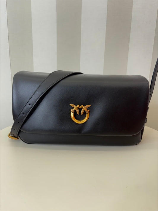 Borsa a tracolla media Love Bag Click Soft Horizontal Hand nera,PINKO.