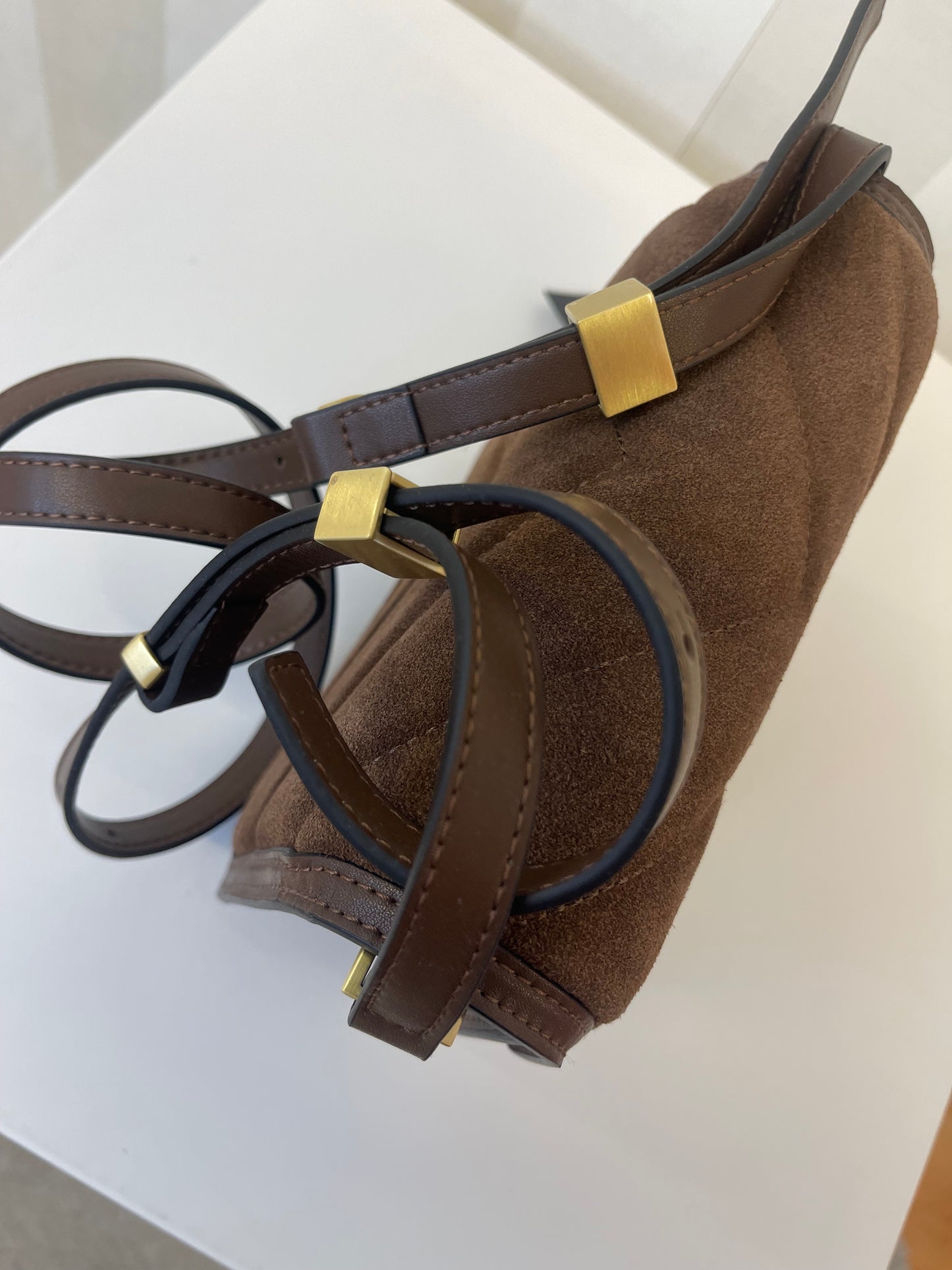 Borsa a spalla piccola Mini Love Bag Box in pelle scamosciata,PINKO.