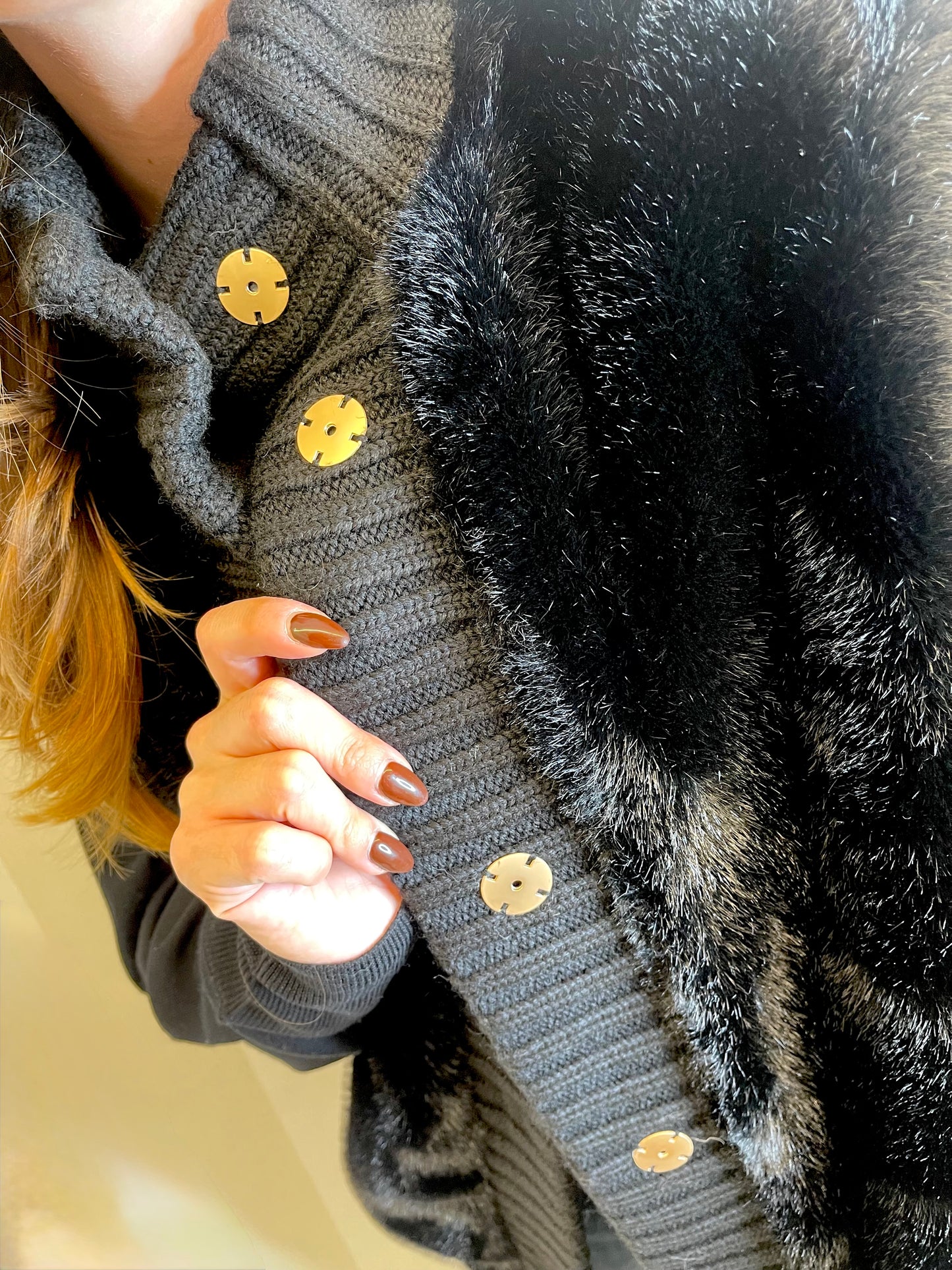 Gilet lungo effetto pelliccia,PINKO.