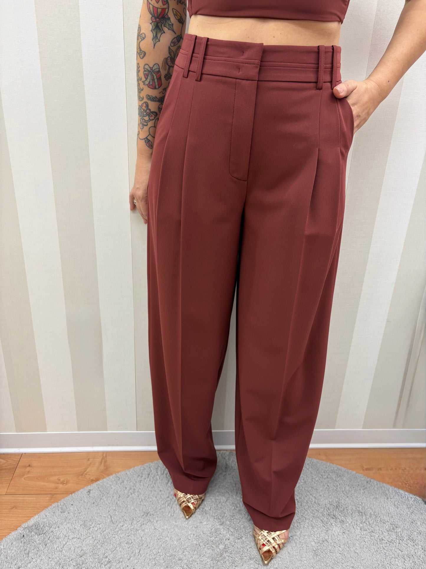 Pantaloni palazzo con pinces,PATRIZIA PEPE.