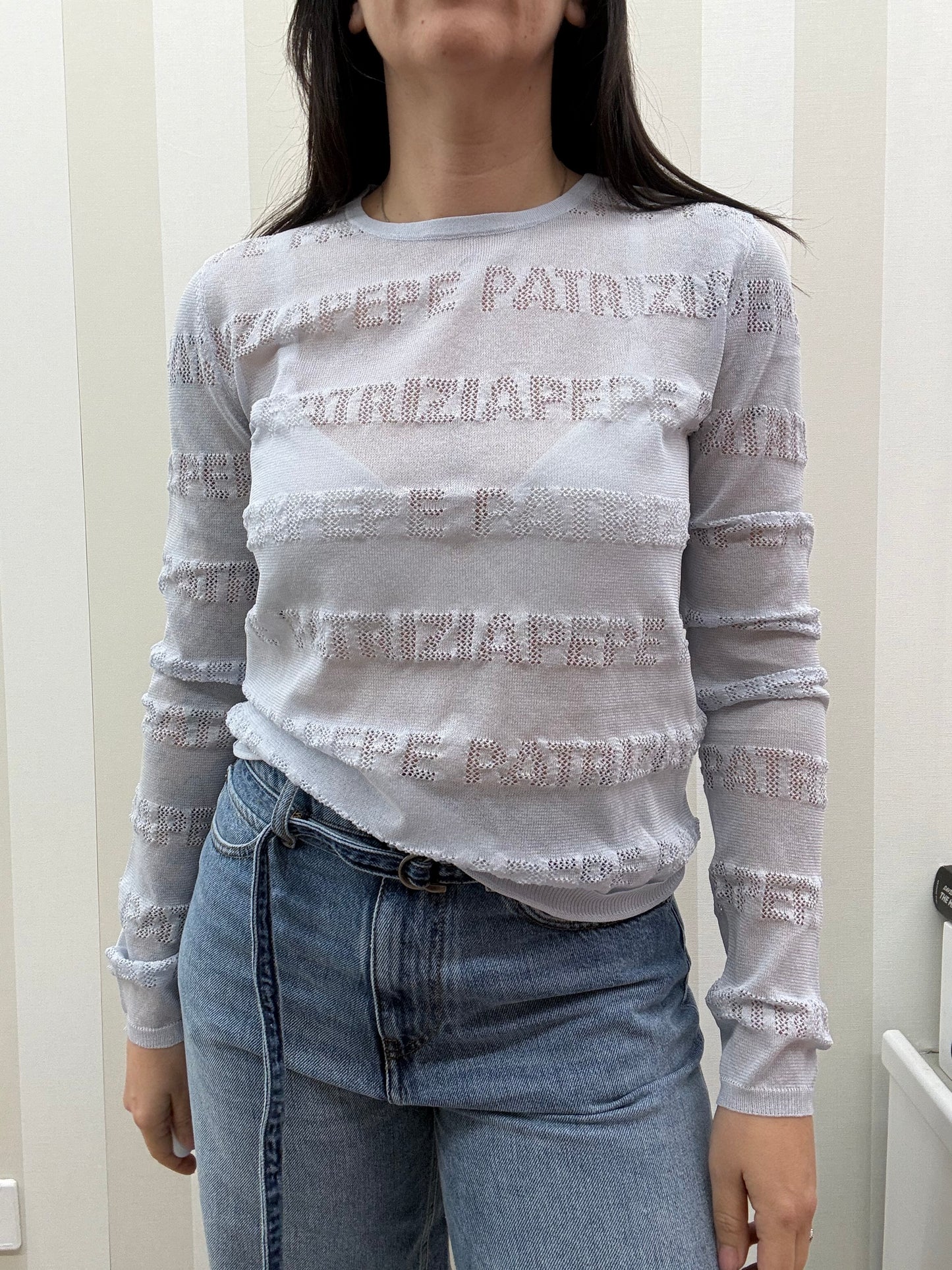 Maglia con logo traforato,PATRIZIA PEPE.
