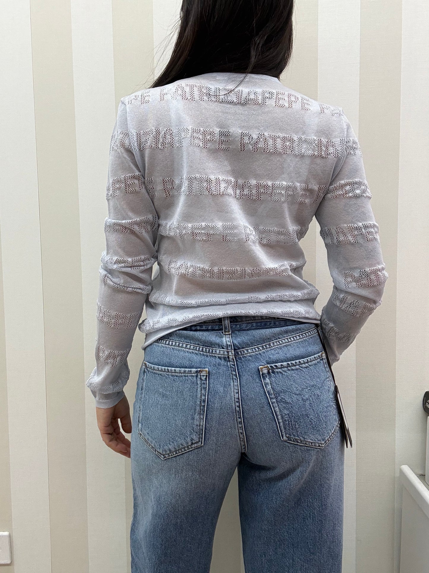 Maglia con logo traforato,PATRIZIA PEPE.