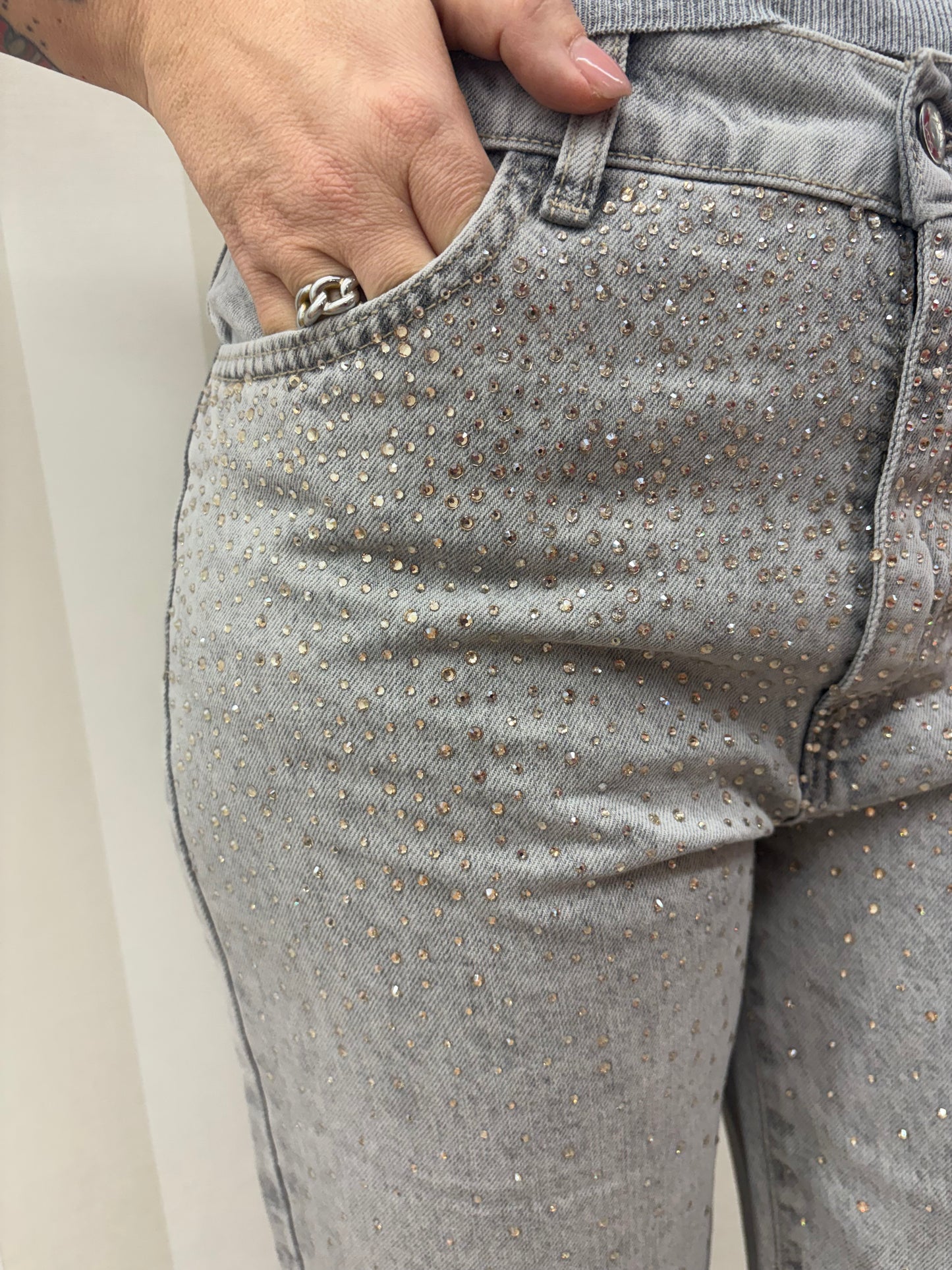 BERMUDA IN DENIM CON STRASS