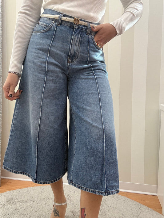 Bermuda wide leg in denim,PINKO.