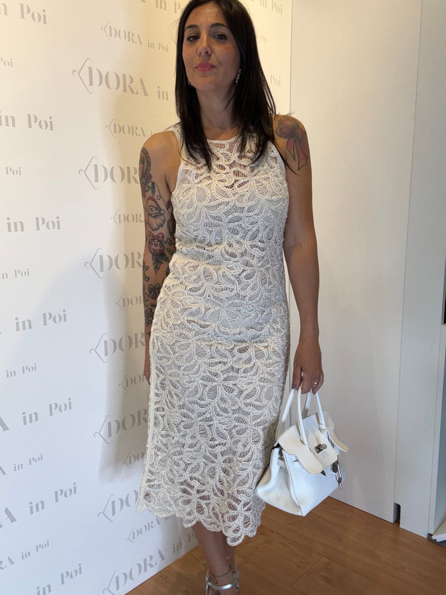 Abito midi ricamato, PATRIZIA PEPE.
